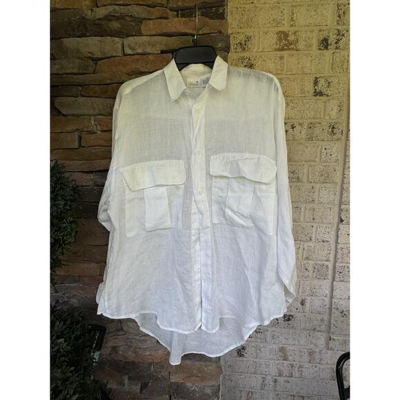 Go Linen L'Zinger Long Sleeve Double Pocket Linen Shirt-Size 1 - Picture 1 of 6